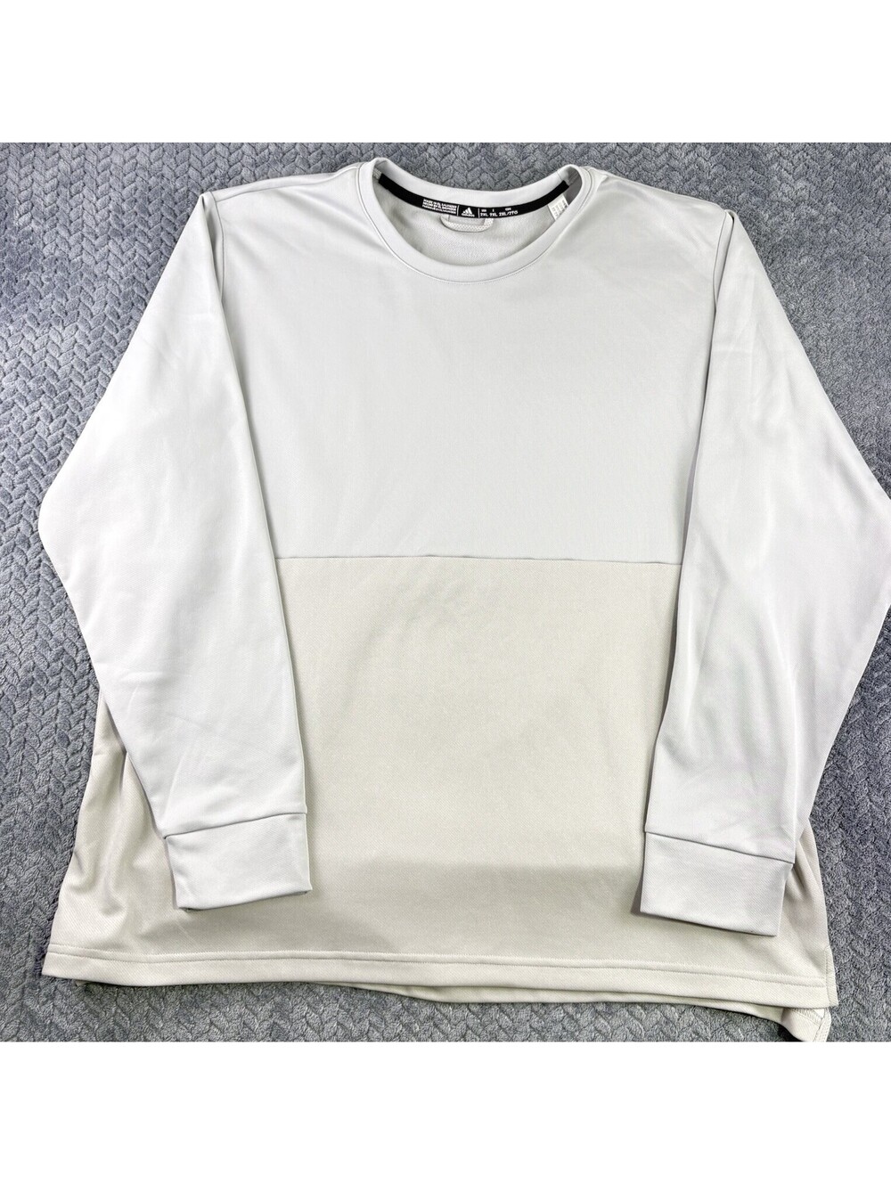 Adidas Sweater Men Extra Large Gray Solid Aeroready Pullover Crewneck (0180)